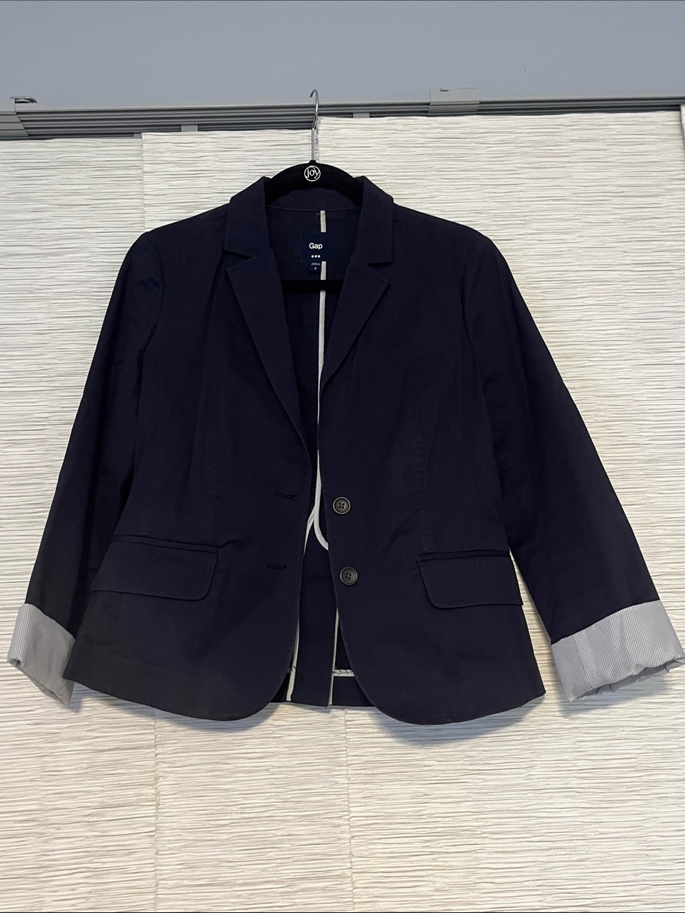 GAP Navy Jacket / Blazer with white / blue Stripe Detail